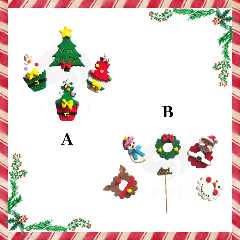 

Hiasan Kue Natal Edition / Cake Topper Natal / Gumpaste Natal Pohon