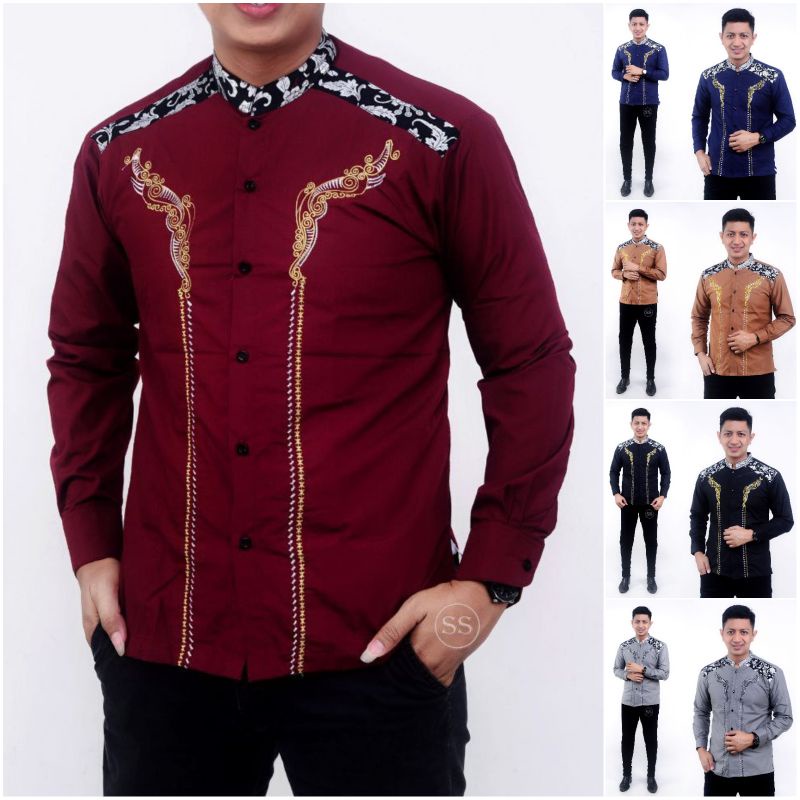 Baju Koko Pria Dewasa Lengan Panjang / Koko Syubbanul Muslimin / Koko Kombinasi Batik