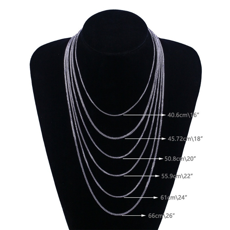 Kalung Rantai Bahan sterling silver 925 Ukuran 1.2-2.5mm Untuk Pria Dan Wanita