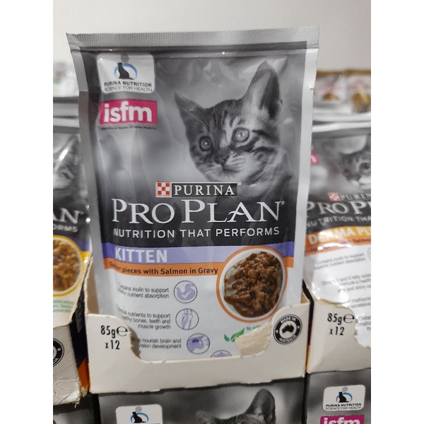 Makanan Basah Kucing Proplan Sachet KITTEN 85g - Salmon