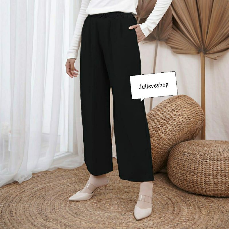 Celana Panjang Kulot Wanita Bahan Mosscrepe Tersedia Pilihan Warna-2