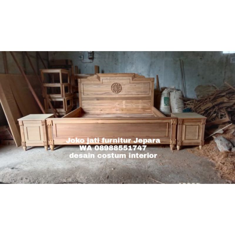 dipan jati Jepara/rangka tempat tidur/mentah