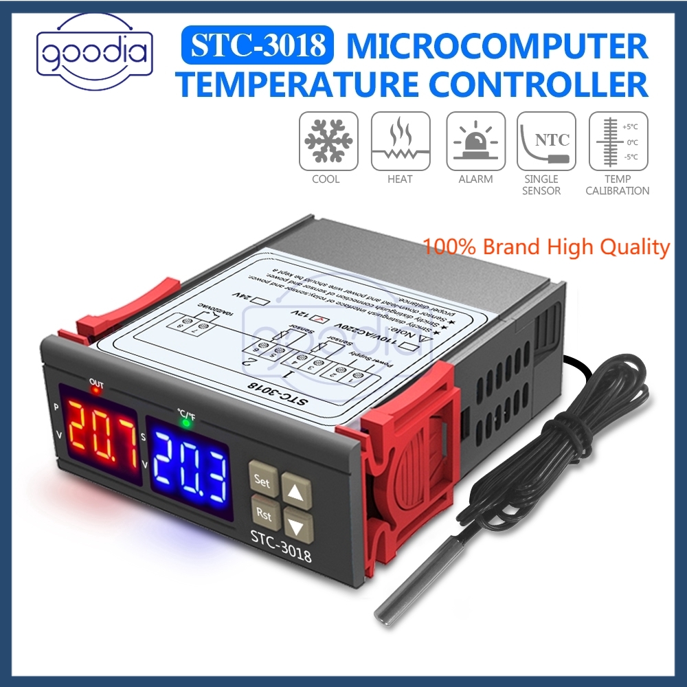 Termostat Digital Pengatur Suhu Dengan Sensor Probe Ac 110v-220v Stc-3018