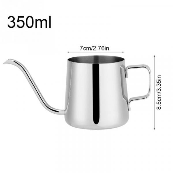 Teko Pitcher Kopi Teh Teapot Drip Kettle Cup Stainless Steel 350ml - AA0049 - Silver--OneTwoCups