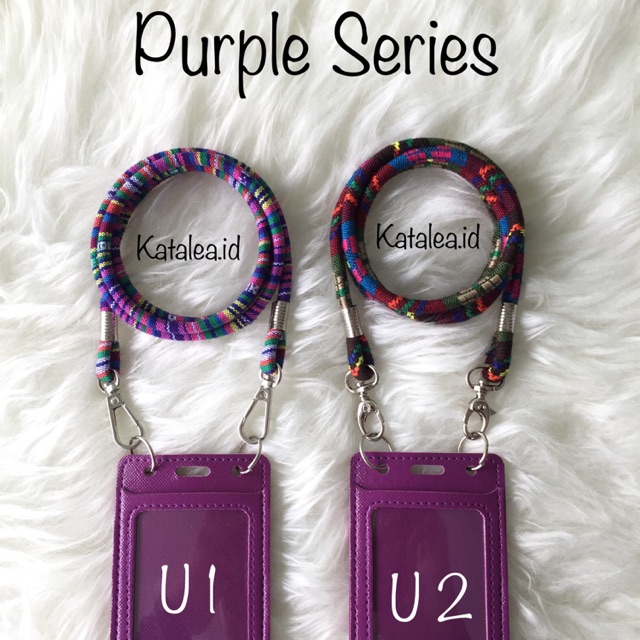 

Id Card Holder Tali Tenun / Lanyard Tenun- Ungu