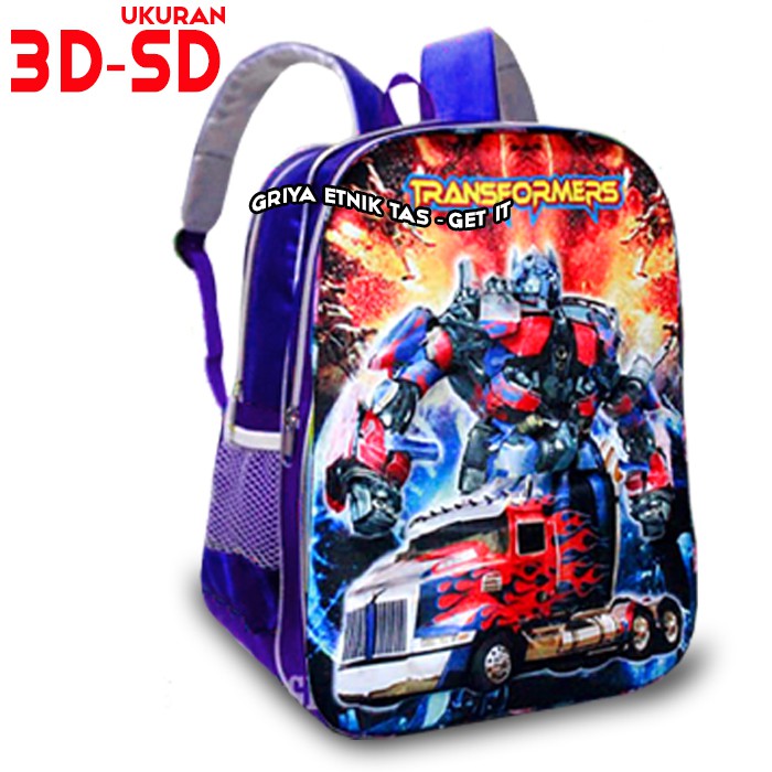 Tas Sekolah Anak Laki-laki Transformers - Tas Anak Laki - Tas Ransel Anak Cowo Tobot Ultraman