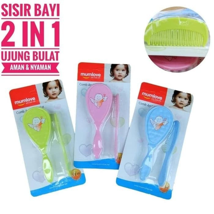 Sisir dan Sikat Bayi 2 in 1 Mumlove GAMBAR RANDOM