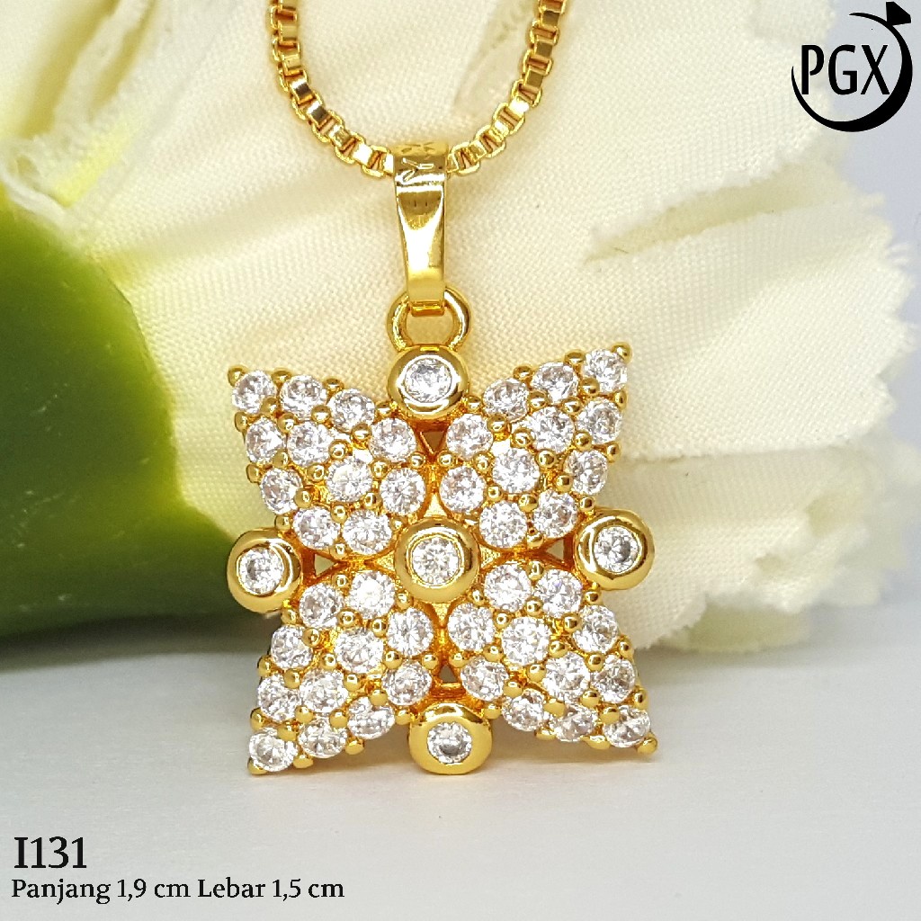 PGX Liontin Kalung Xuping Wanita Perhiasan Lapis Emas Aksesoris Fashion - I131