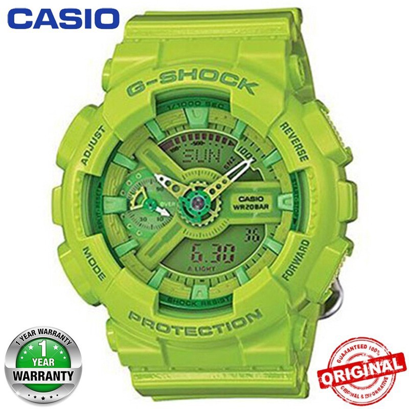 Casio G-Shock GA-S110 Men's Women's Sports Digital Watch Green GA-S110CC