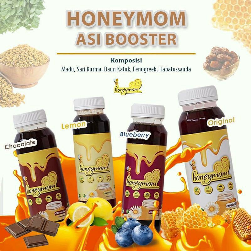 Paket Hemat 3 Botol HONEYMOM ASI BOOSTER Madu Pelancar Asi Ibu Menyusui