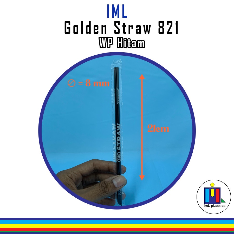 Sedotan Golden Straw 821 Bungkus Plastik Higienis - 500pcs