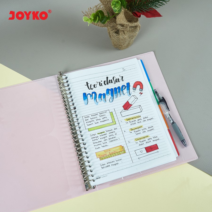 Ring File Binder Note / Buku Binder Joyko B5-MHPT-143 Warna Pastel