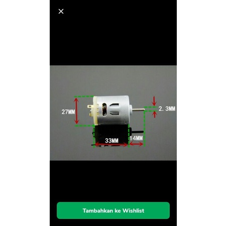 DINAMO GEARBOK -DC 24V -0'27A -25RPM MOTOR HINGSPED RS365S