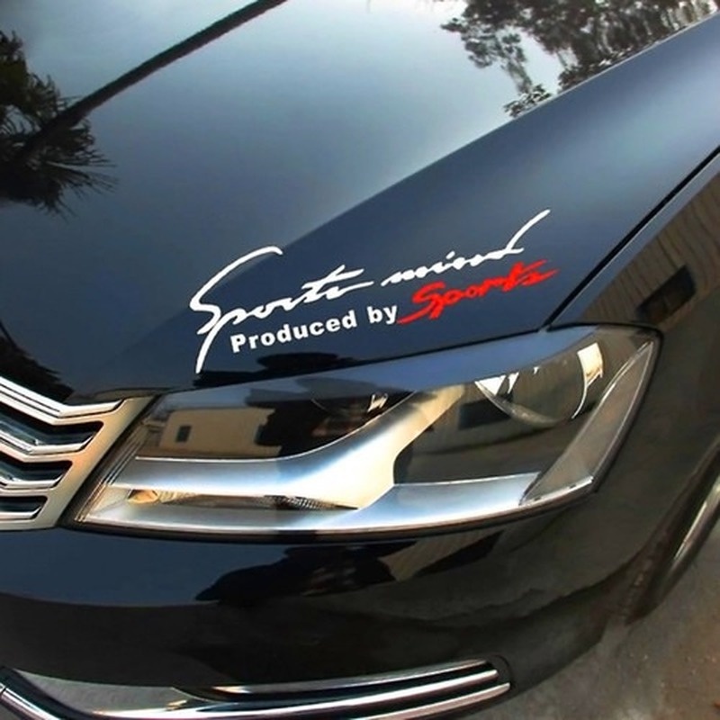 Stiker Emblem / Badge Motif Tulisan Racing Untuk Kap Mesin Mobil