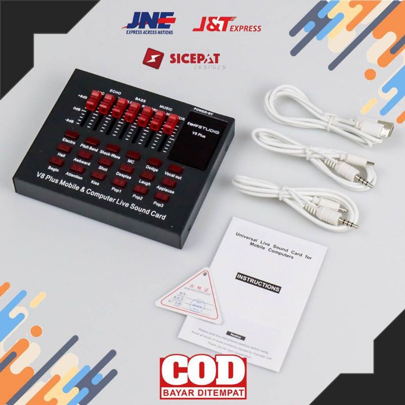 MIXER AUDIO SOUNDCARD MINI V8 PLUS BLUETOOTH BLUTUT RECORDING & LIVE STREAMING