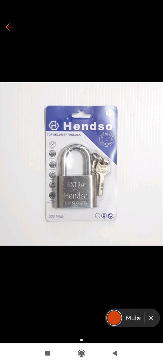 Gembok Putih Pendek 40mm 3 Key