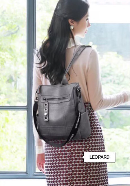 Tas Backpack Stylish Kulit TUXEDO free tali selempang pisban /tas ransel 2gaya selempang dan ransel