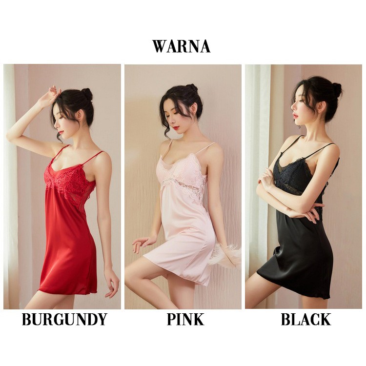 Lingeries sexy wanita night dress nyaman dan lembut