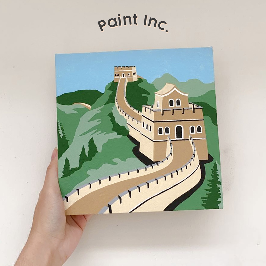 

YUH Paint by Numbers Kit: Great Wall China Paint Inc. ID Painting Kit Paint by Number Hampers Imlek