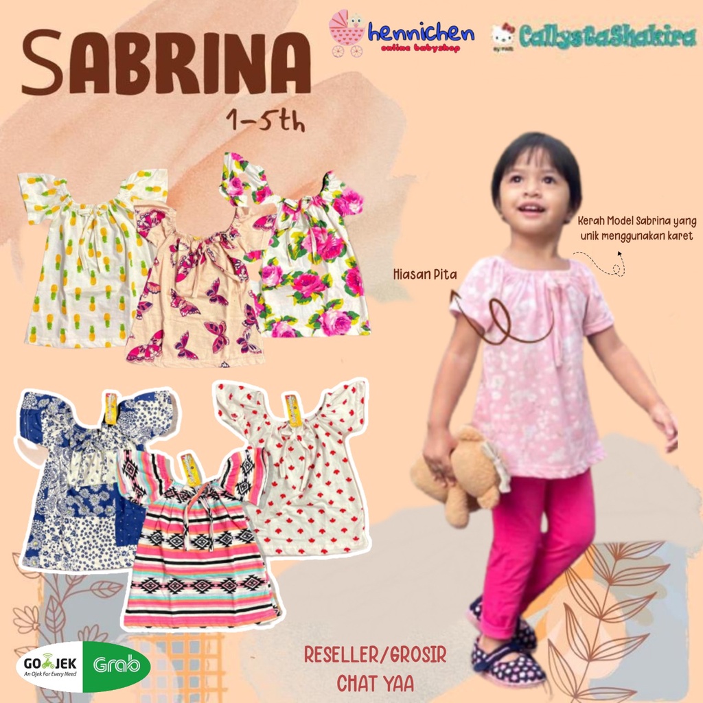 CALLYSTA KAOS SABRINA BAJU KAOS ANAK BAHAN LEMBUT ADEM MOTIF LUCU 1-5 TAHUN