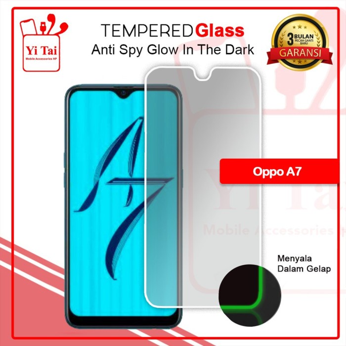 YI TAI - Glow In The Dark Tempered Glass Spy Oppo A5S Oppo A7 A11K A12