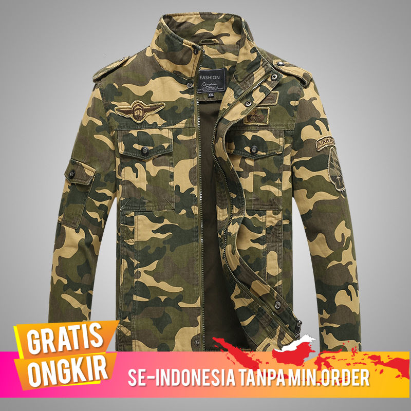[ GRATIS ONGKIR ] Import Angkatan Udara Jerman 1 Pakaian Kerja Kamuflasi Jack Berdiri Jaket Militer