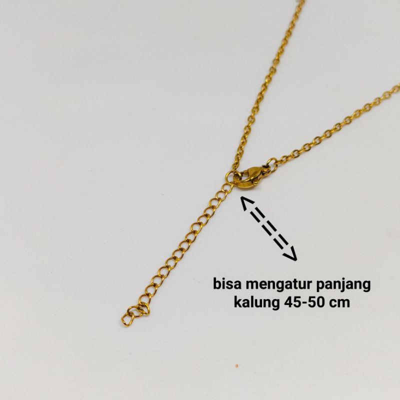 kalung titanium model Nuri gold anti karat dan anti gatal