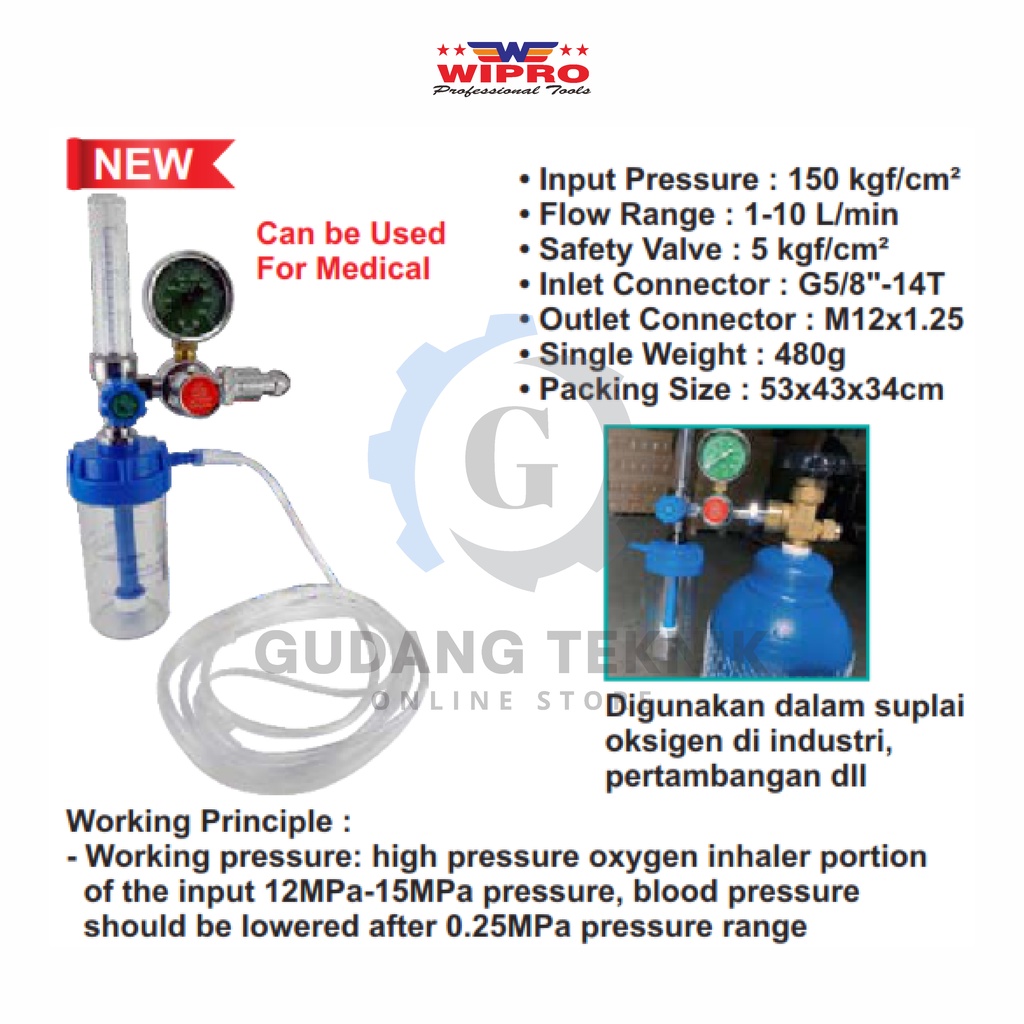 Regulator Oksigen WIPRO OR-07 / Lonceng OXY Oxygen Oksigen WIPRO OR07 - OR 07 WIPRO