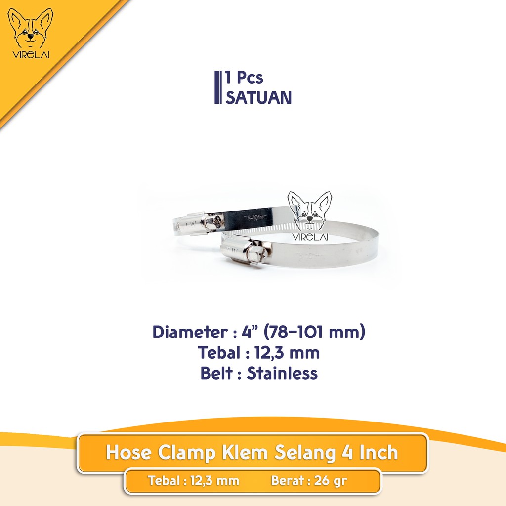 Stainless Klem Selang / Hose Clamp 4&quot; [TW]