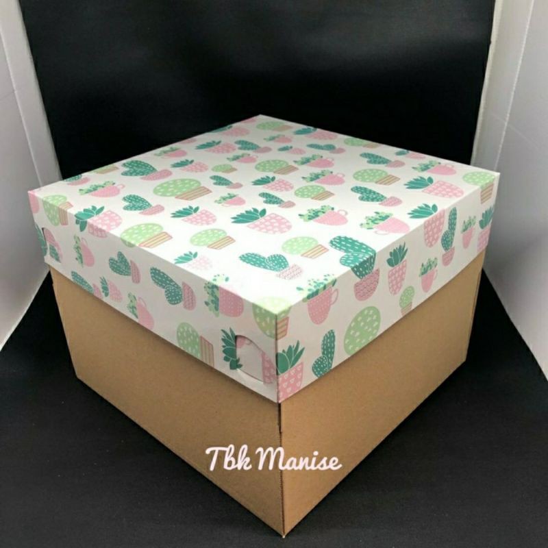 

Box Kue Kaktus 25x25cm / Kotak Kue / Cake Box / Dus Kue / Kardus Kue