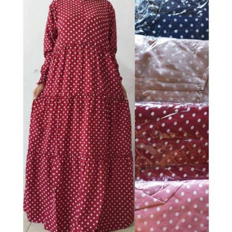 promo gamis polkadot terlaris