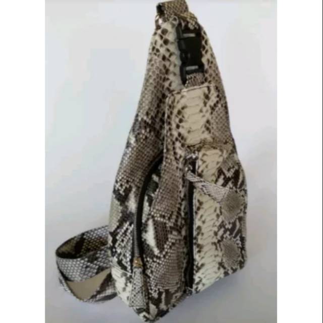 Tas pinggang/tas Selempang pria asli kulit ular python