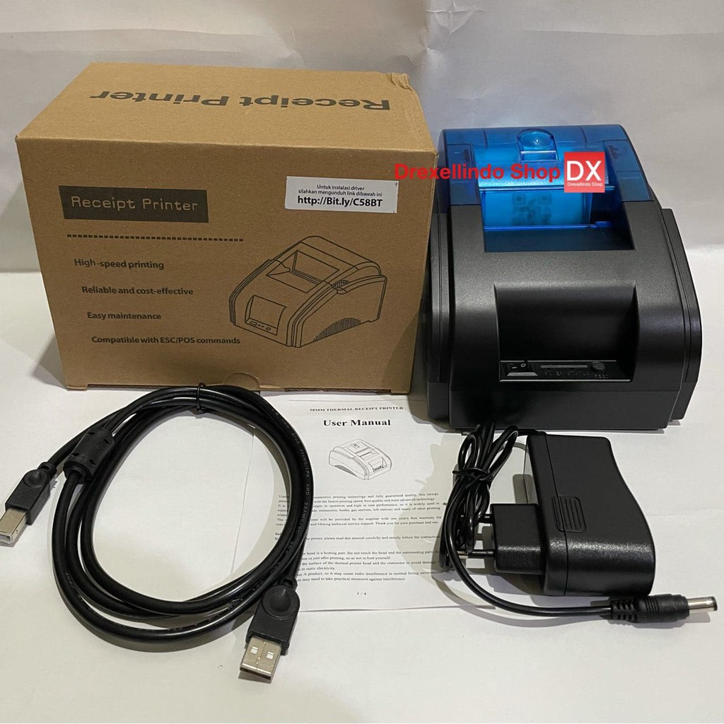 Printer Thermal BLUETOOTH USB RPP02 C58-BT / C58BT 58mm RJ11