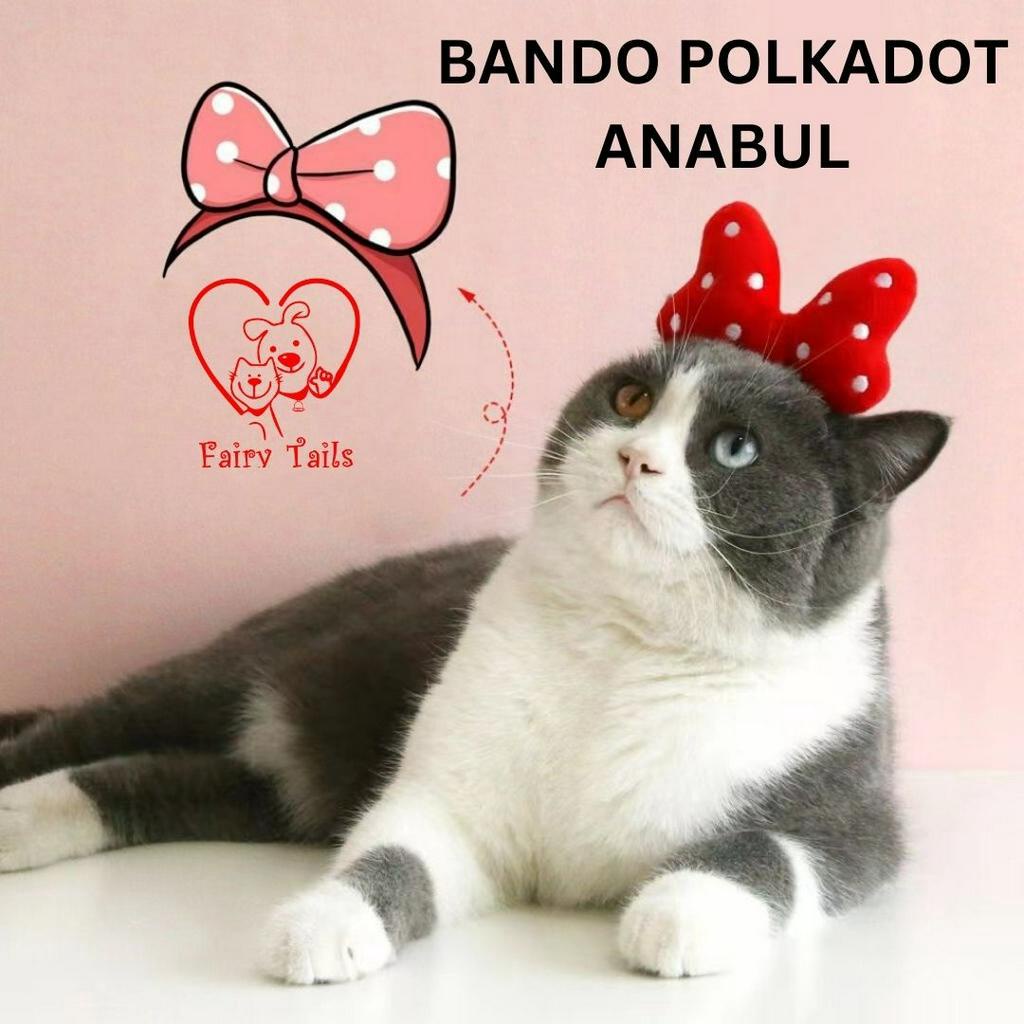 Bando Polkadot Topi Hiasan Aksesoris Kepala Untuk Anabul Anjing dan Kucing / Hairband Hat Accessories for Pet Dog and Cat