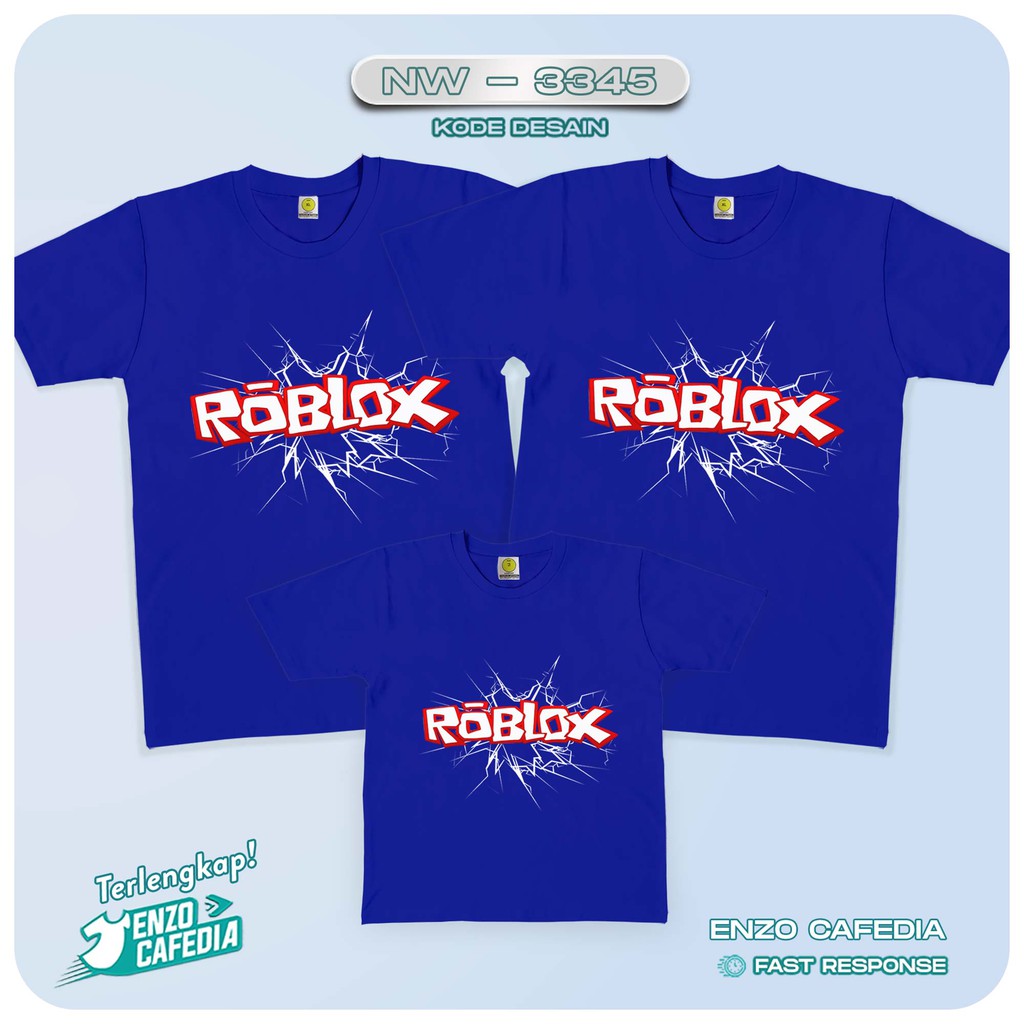 Jual Baju Couple Keluarga | Kaos Family Ultah Anak | Motif Roblox NW 3345 | Gratis Custom | Kaos Cau