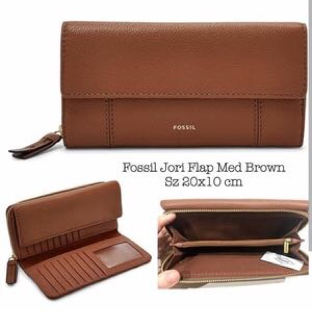 dompet fossil jori flap brown
