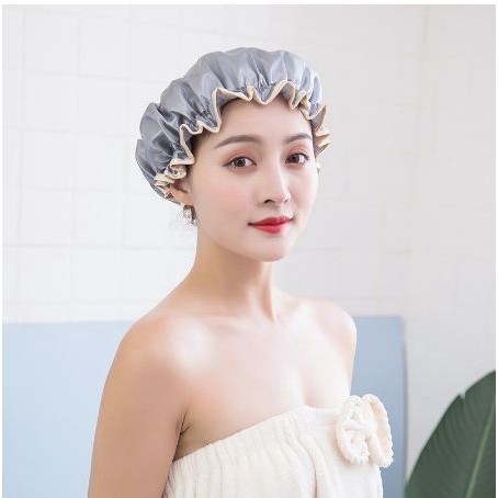 (BOW) Shower Cap Tebal Anti Air Bahan Polyster Topi Mandi 2AS45