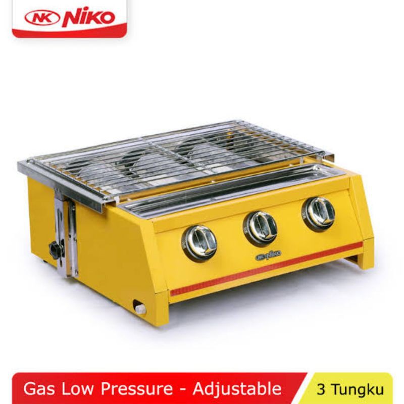 Niko Kompor Pemanggang 3 Tungku / Kompor Grill BBQ &amp; Sosis NK-GR3