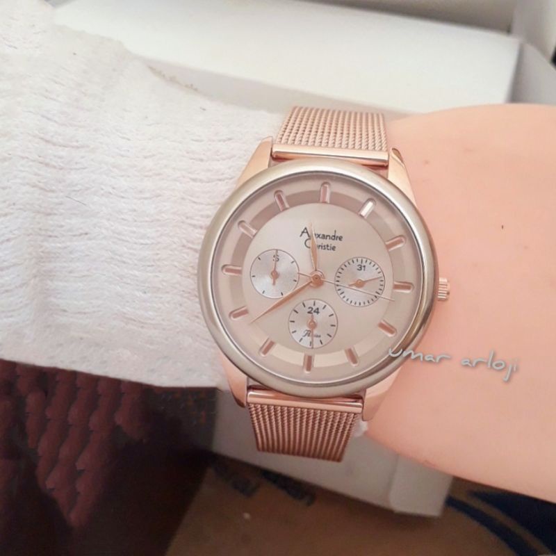 Jam Tangan Wanita Alexandre Christie Ac 2936 Bf Rosegold Original Fashion Wanita
