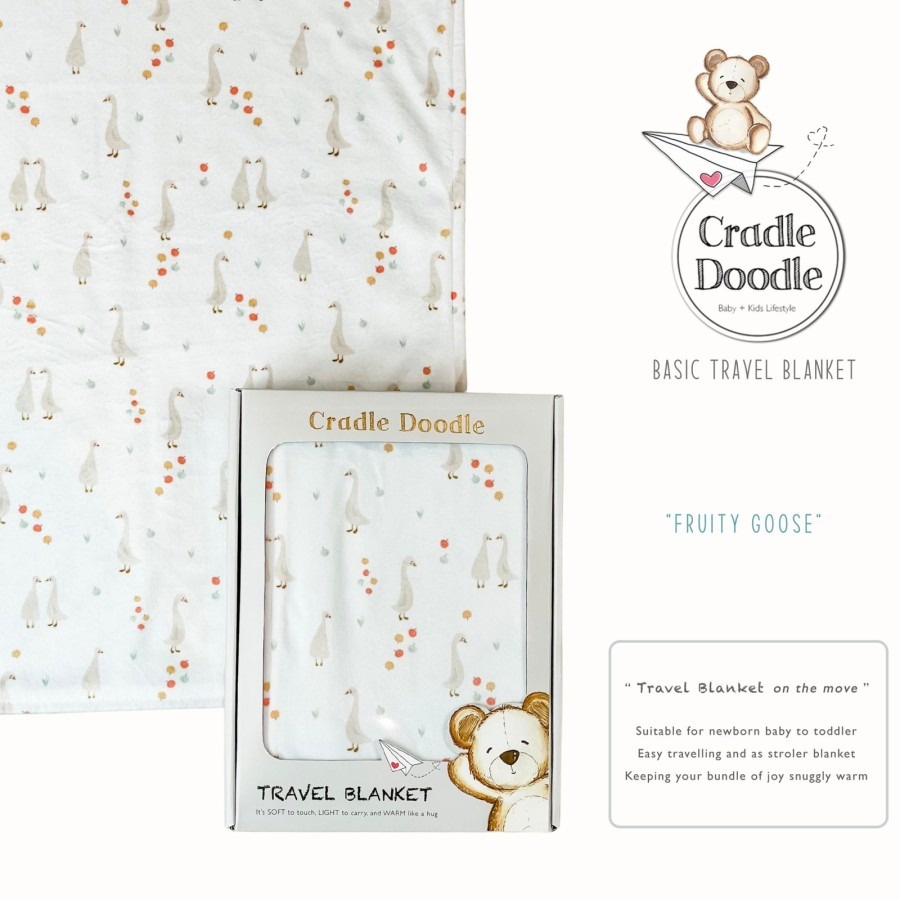 Cradle Doodle - Travel Fleece Blanket Fruity Goose