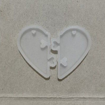 Cetakan Resin Silikon - Puzzel Hati / Love Puzzel