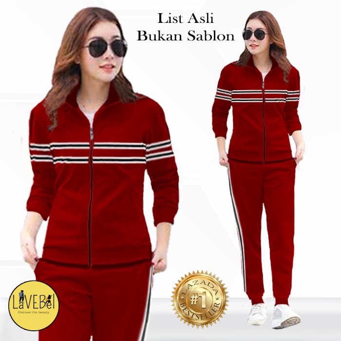 LVB Setelan Training SENORITA /Lisa/Set Baju Celana Lari Senam Trackuit Perempuan Wanita/Bahan Katun Babyterry Adem Halus Nyerap Keringat/Set Pakaian Olahraga &amp; Aktivitas Outdoor/Gratis Ongkir Cashback COD/05564 05668 05772/ LAVEBEL