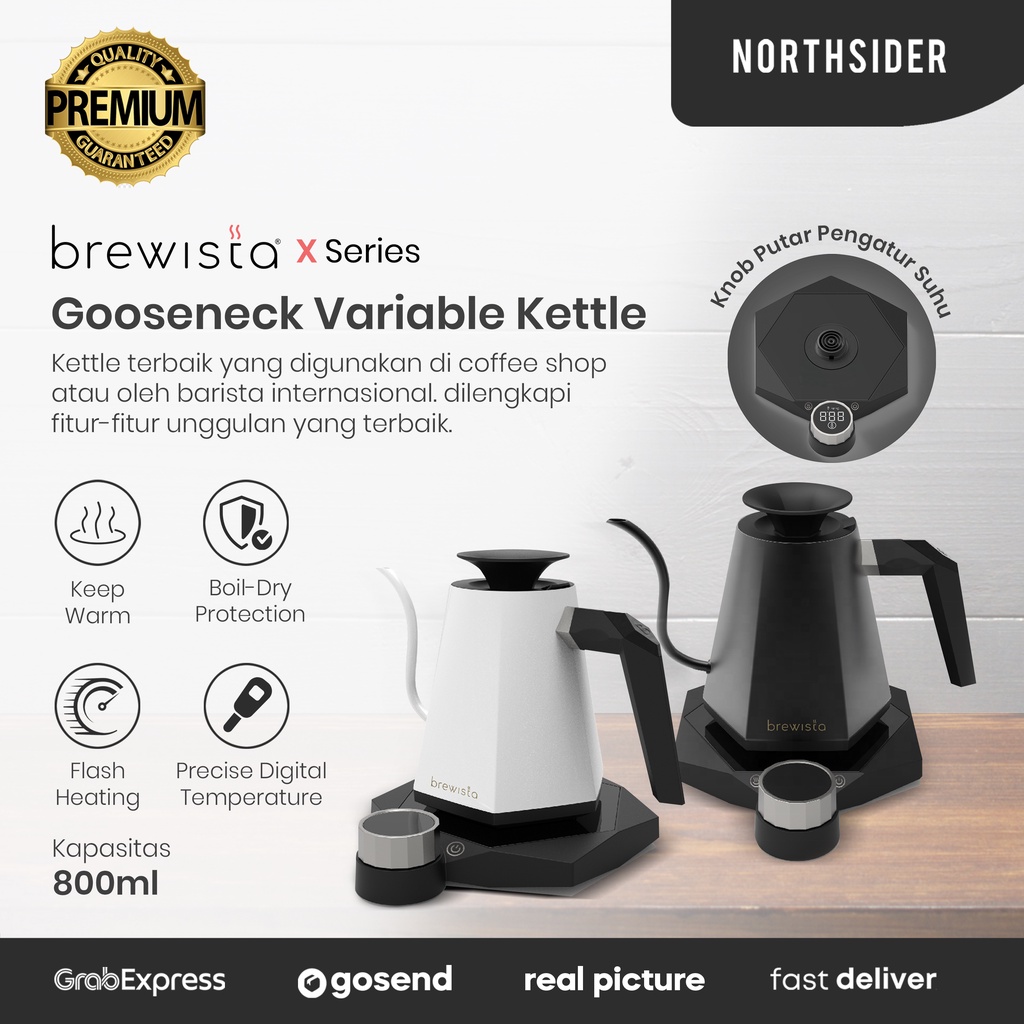 BREWISTA X SERIES GOOSENECK VARIABLE KETTLE 800ML 5th GENERATION