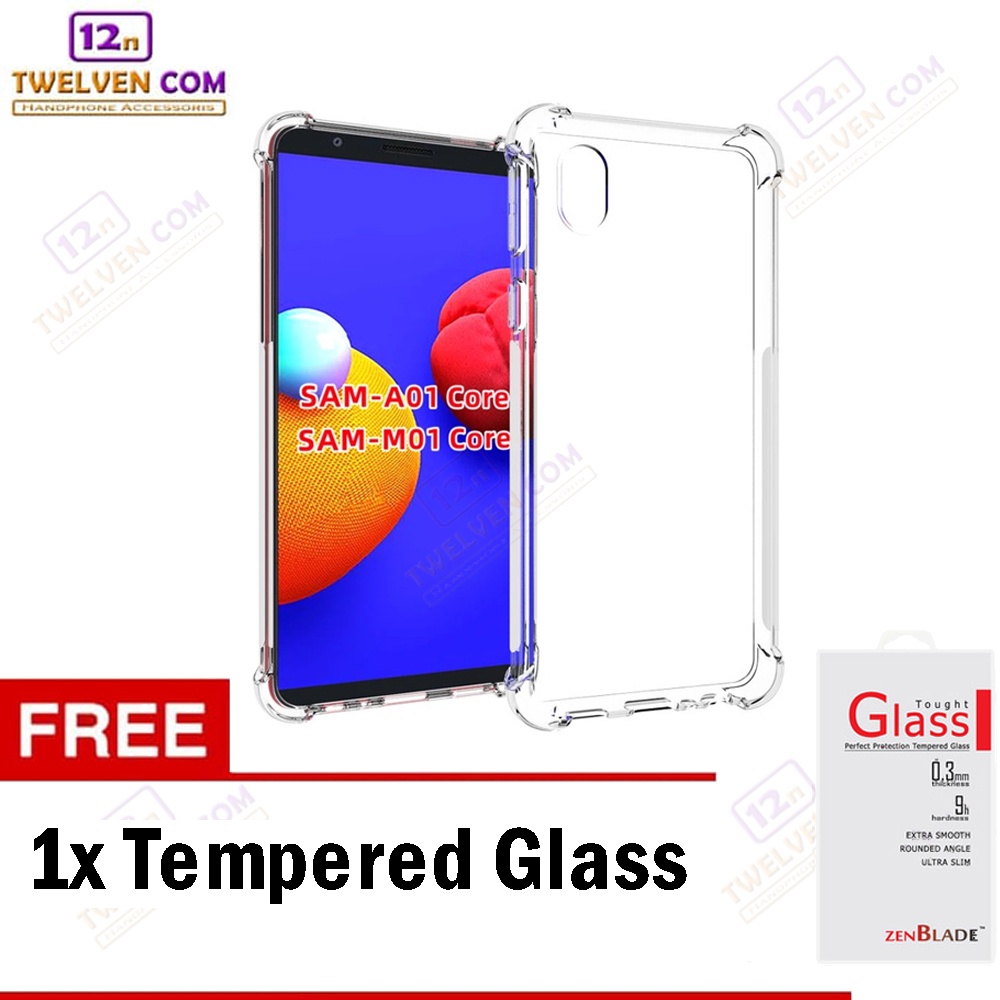 [FLASH SALE] Case Anti Crack Anti Shock Softcase Samsung M01 Core - Free Tempered Glass