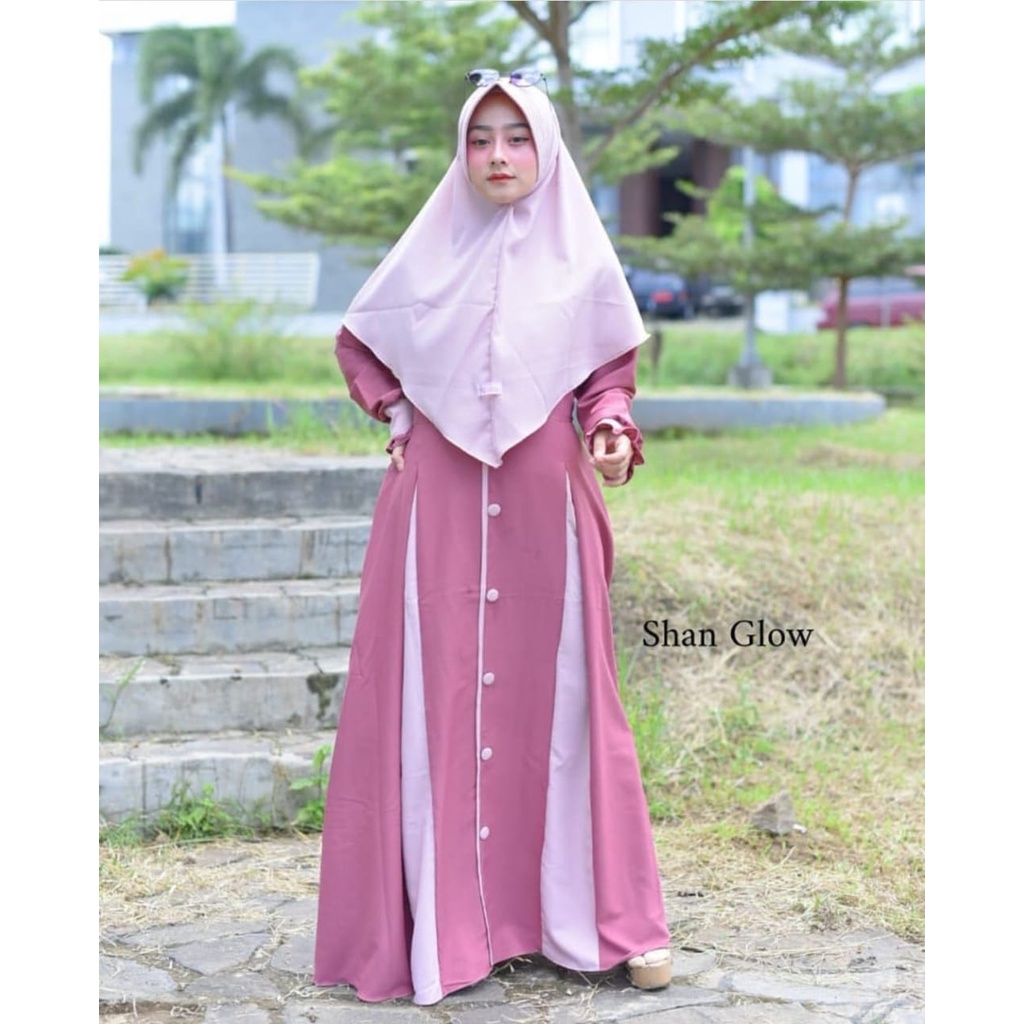 Gamis set Khimar shabrina ORI SHAN GLOW remaja syari casual Itycrepe terbaru