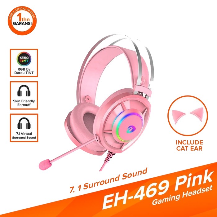 Dareu Mirror EH-469 Pink Gaming Headset