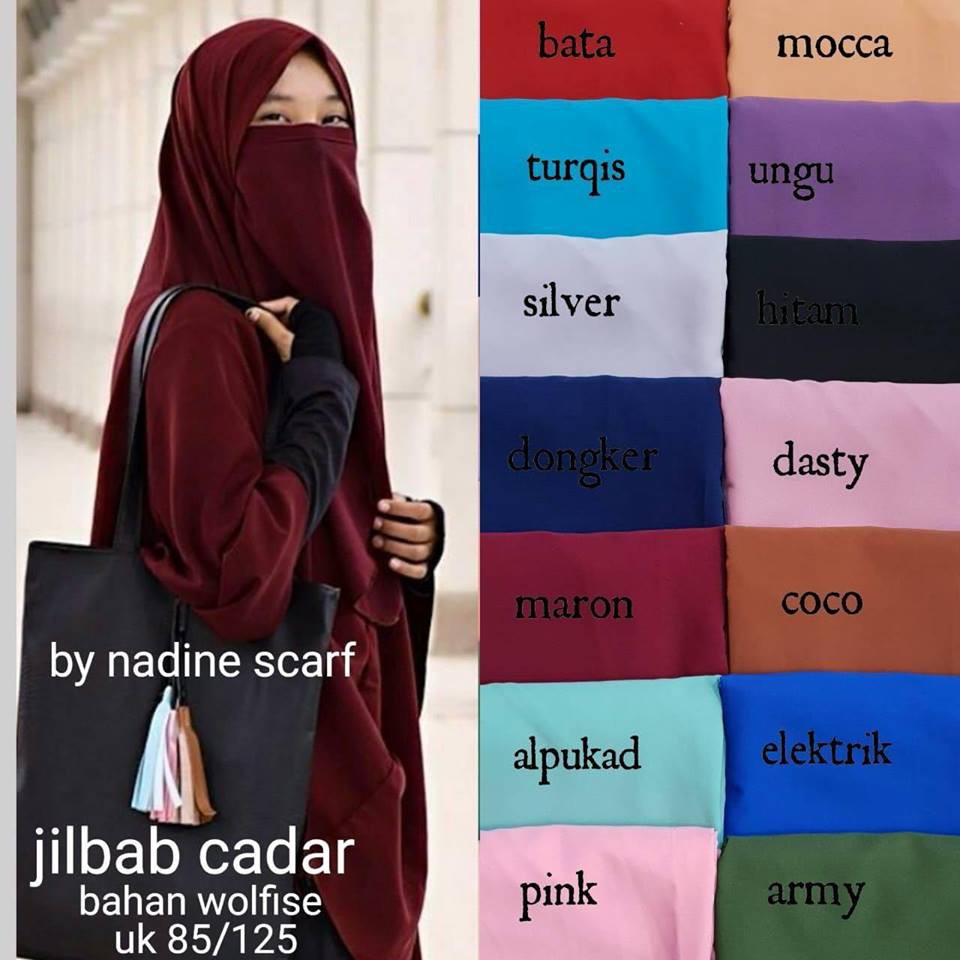 jilbab cadar khimar+ cadar wolfis khimar jumbo syari
