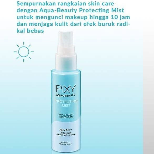 Ningrum - Pixy Aqua Beauty Protecting Mist Spray 60ml 100ml | Perawatan Pelembab Wajah Setting Spray 100% Ori Makeup Tahan Lama - 8027