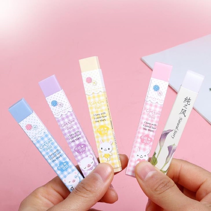 penghapus pensil lucu motif bunga sakura flower pencil eraser kawaii lucu murah pastel