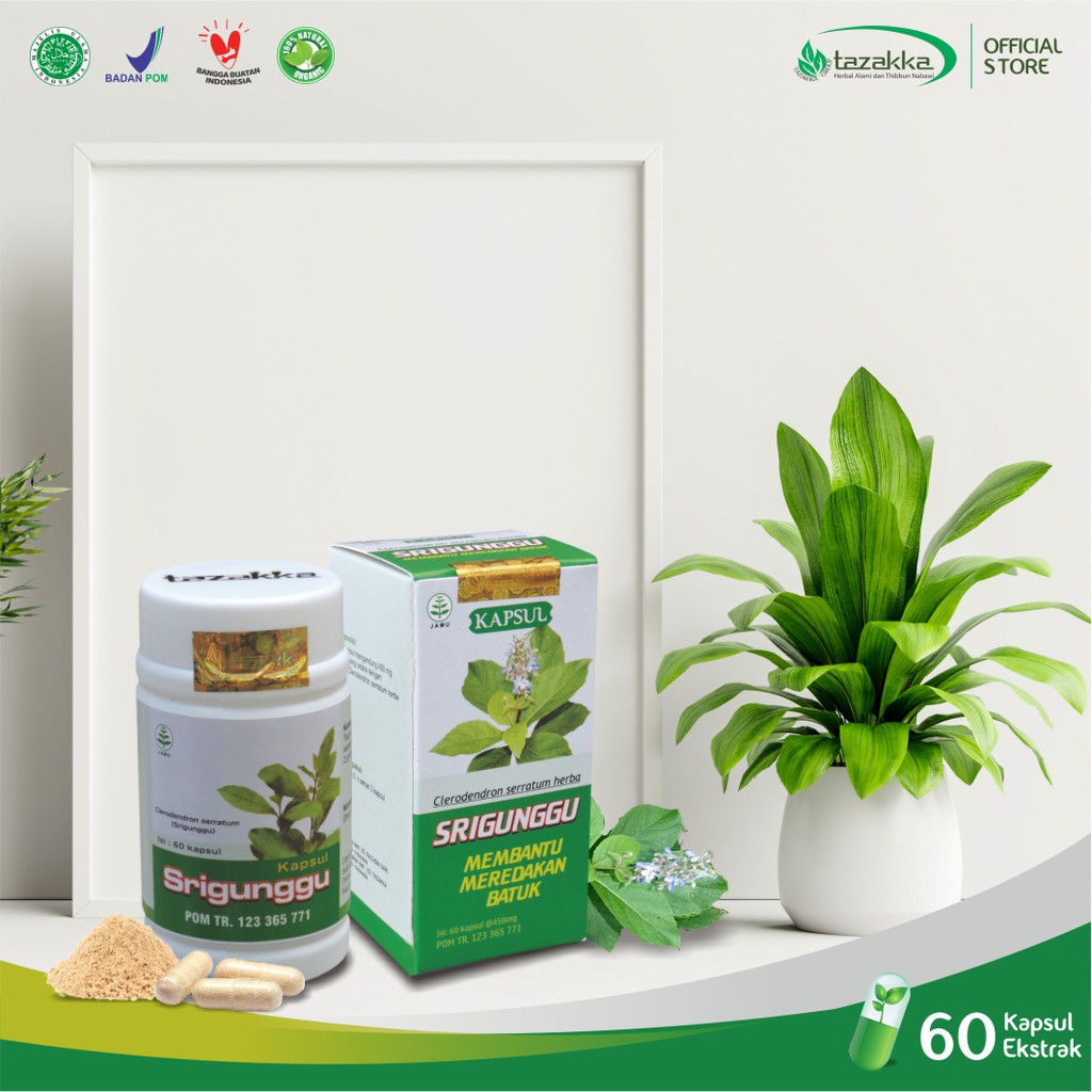 HERBAL KAPSUL SRIGUNGGU HERBAL GURAH DAN BATUK | GURAH | ISI 60 KAPSUL ORIGNAL